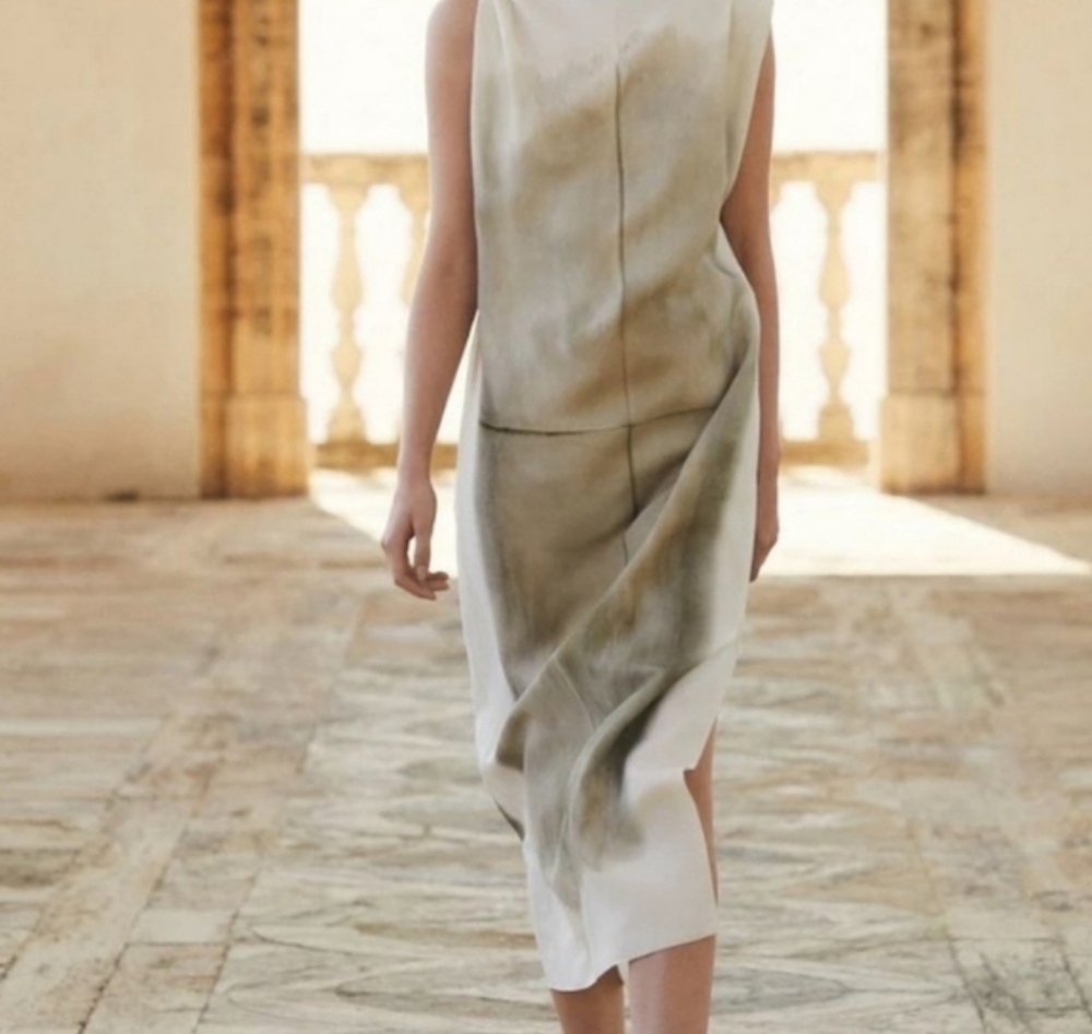 New Massimo Dutti Linen Blend Midi Dress - Picture 13 of 16